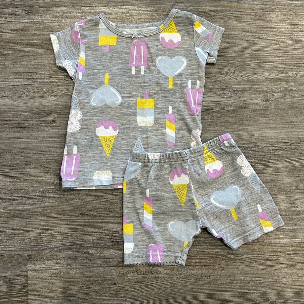 Carter's Gray and Purple Ice Cream Pajama Set